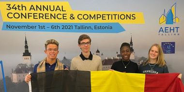 Daeymen, Lucas, Andrea en Jinte - deelnemers AEHT in Estland